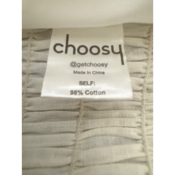 2/$30 NWT Choosy Small White Cotton Blend Ruffled Strap Button-Down Crop - Picture 6 of 14